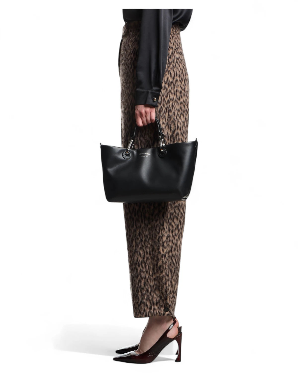 Borsa MyEA Shopper Piccola in Nappa Nera-Emporio Armani-Borse a mano-Vittorio Citro Boutique