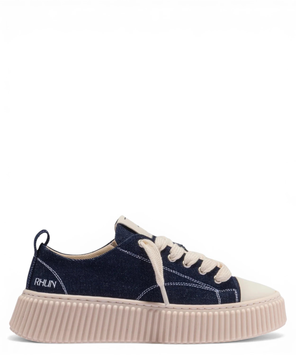 RHUN Sneakers 2020 Denim con Suola in Gomma Beige