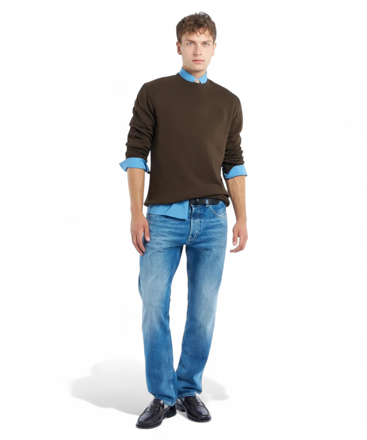 Felpa girocollo in cotone con logo tribale ricamato Dondup-Dondup-Felpe-Vittorio Citro Boutique