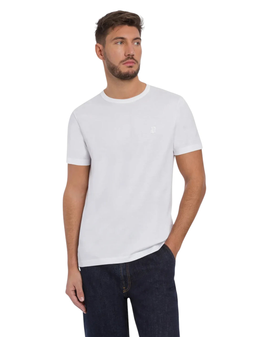 T-shirt col rond en coton Dondup avec logo brodé