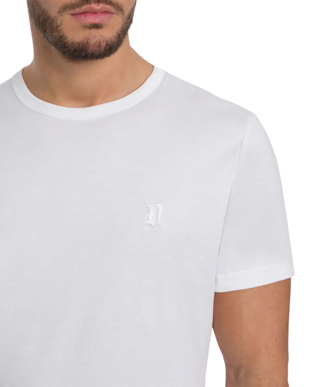 T-shirt col rond en coton Dondup avec logo brodé