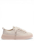 Baskets RHUN Beige en Cuir Martelé