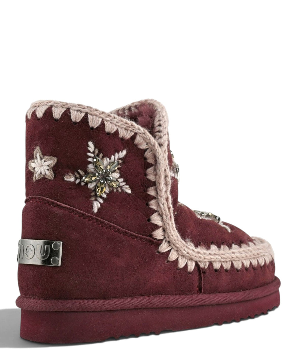 Bottes femme Mou Eskimo 18 Wool Stars & Rhinestones en peau lainée