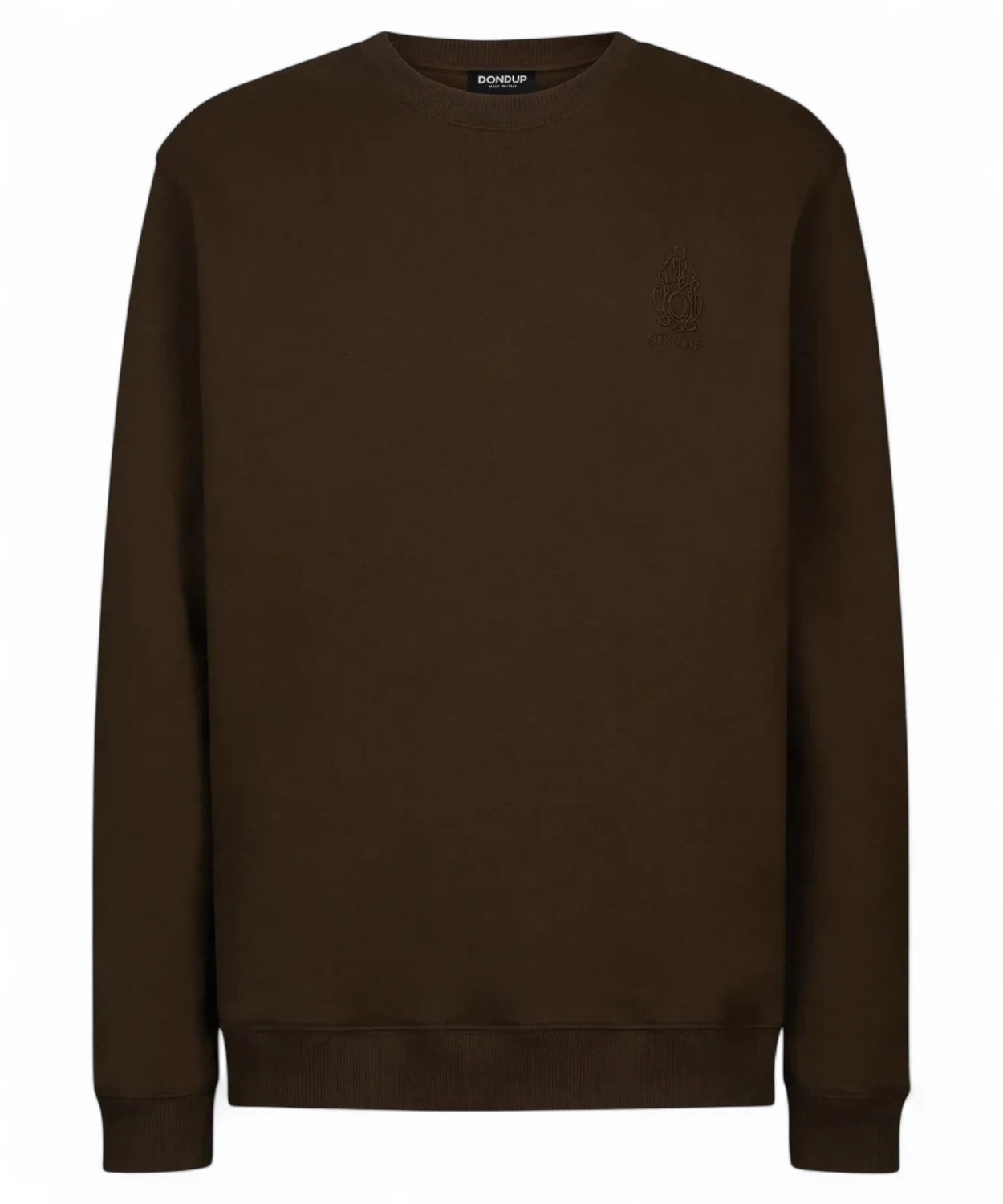 Felpa girocollo in cotone con logo tribale ricamato Dondup-Dondup-Felpe-Vittorio Citro Boutique