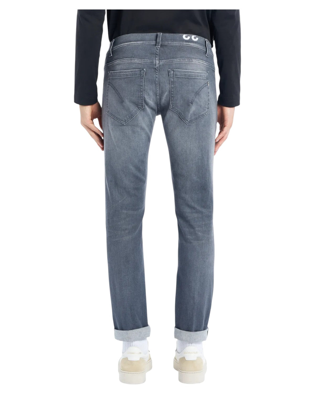 Jeans George Skinny Uomo in Denim Stretch Grigio Scuro-Dondup-Jeans-Vittorio Citro Boutique