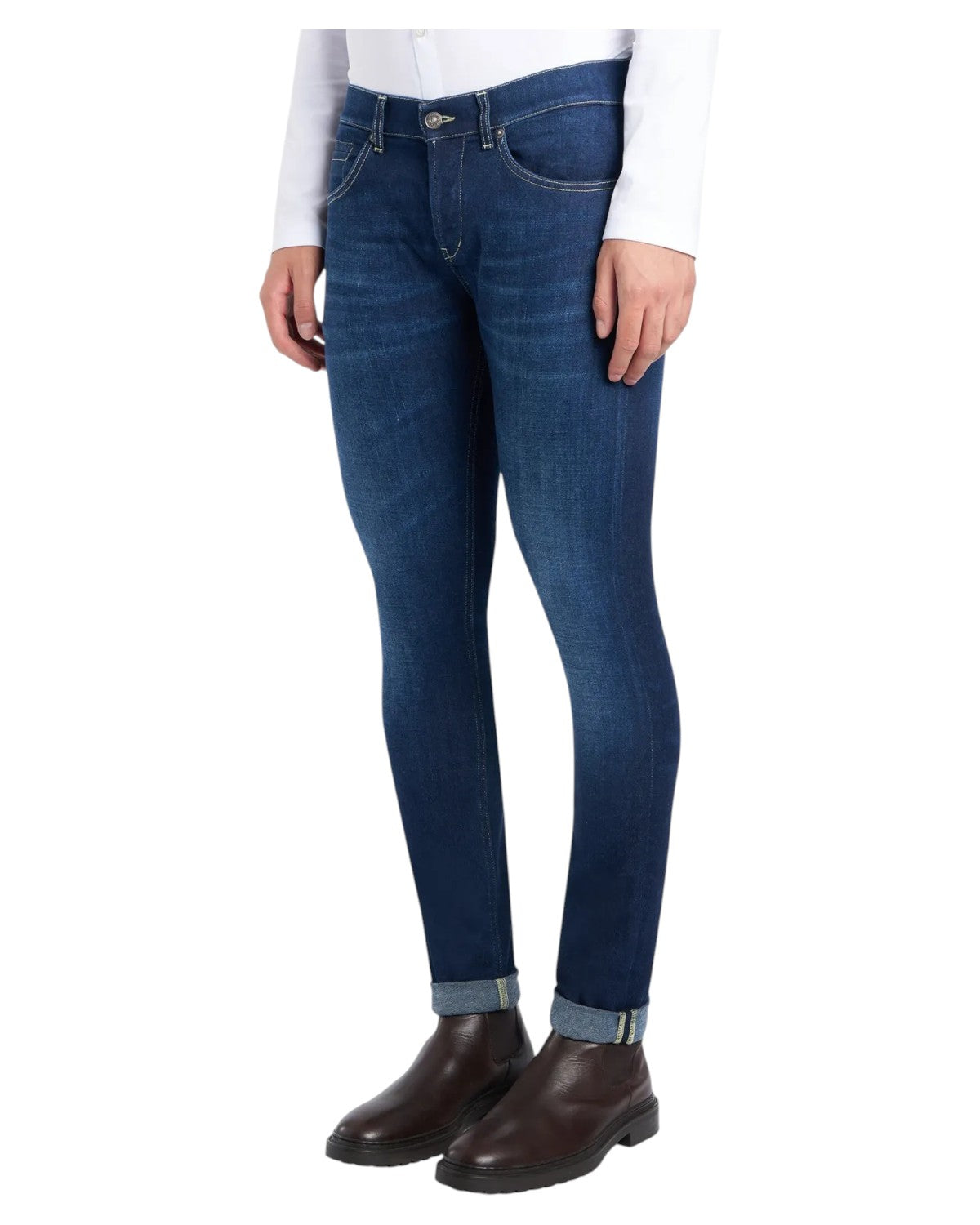 Jeans Dondup George Skinny Fit in Denim Stretch Blu Scuro-Dondup-Jeans-Vittorio Citro Boutique