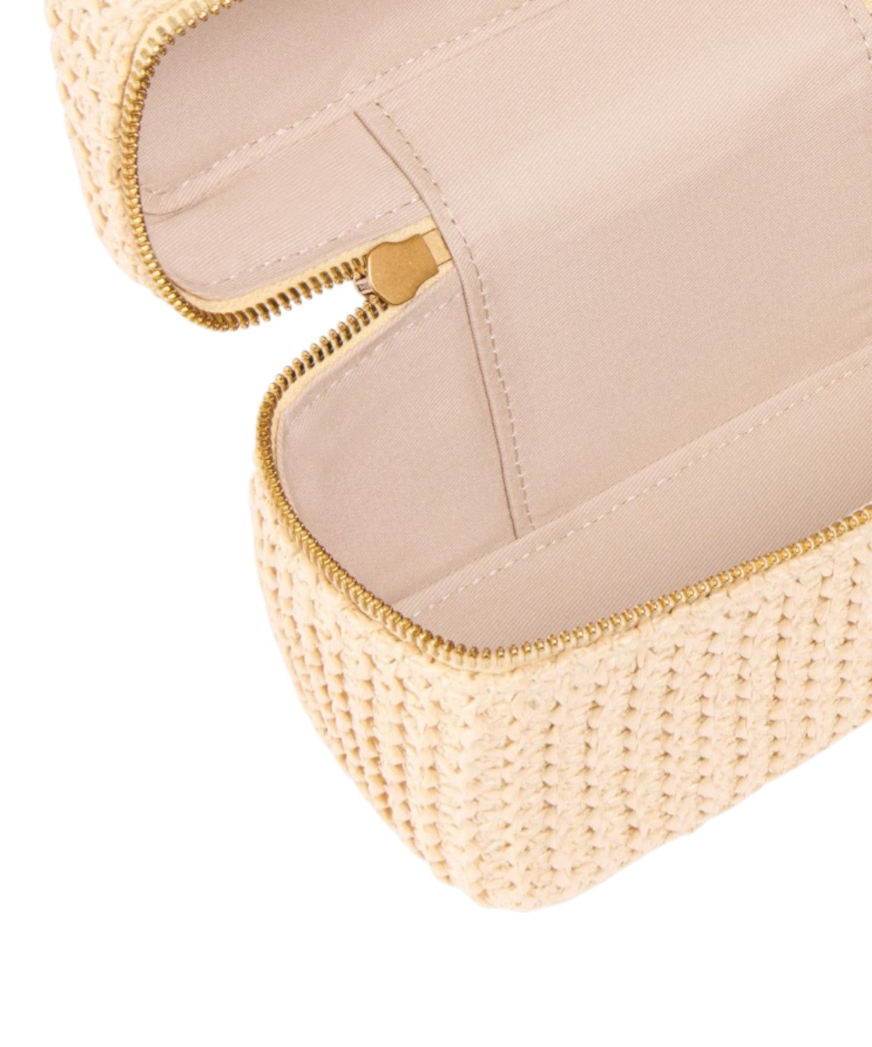 Borsa Vanity Soft Mini in Rafia Intrecciata