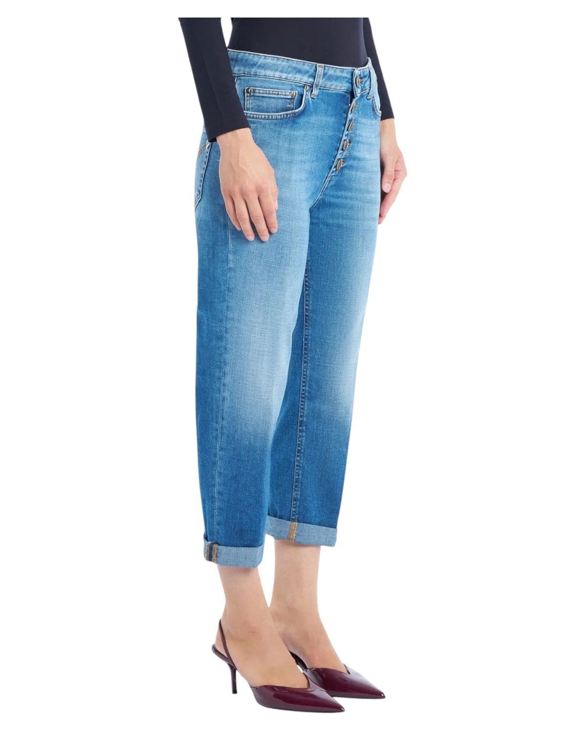 Jeans Koons Loose Donna in Denim Stretch Blu Chiaro-Dondup-Jeans-Vittorio Citro Boutique