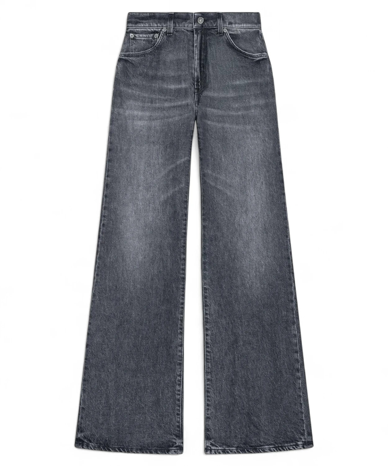 Jeans Amber wide leg in denim stretch nero vintage Dondup-Dondup-Jeans-Vittorio Citro Boutique