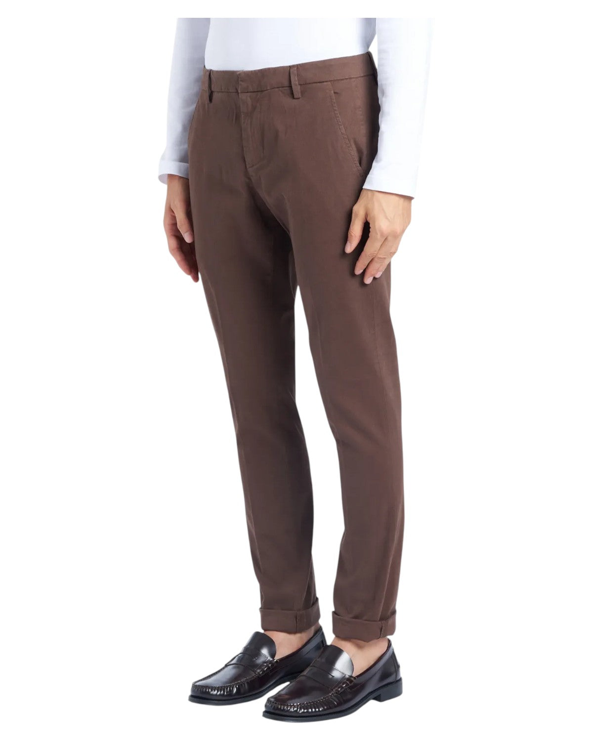 Pantaloni Gaubert Slim Uomo in Gabardina Stretch Mano Calda-Dondup-Pantaloni-Vittorio Citro Boutique