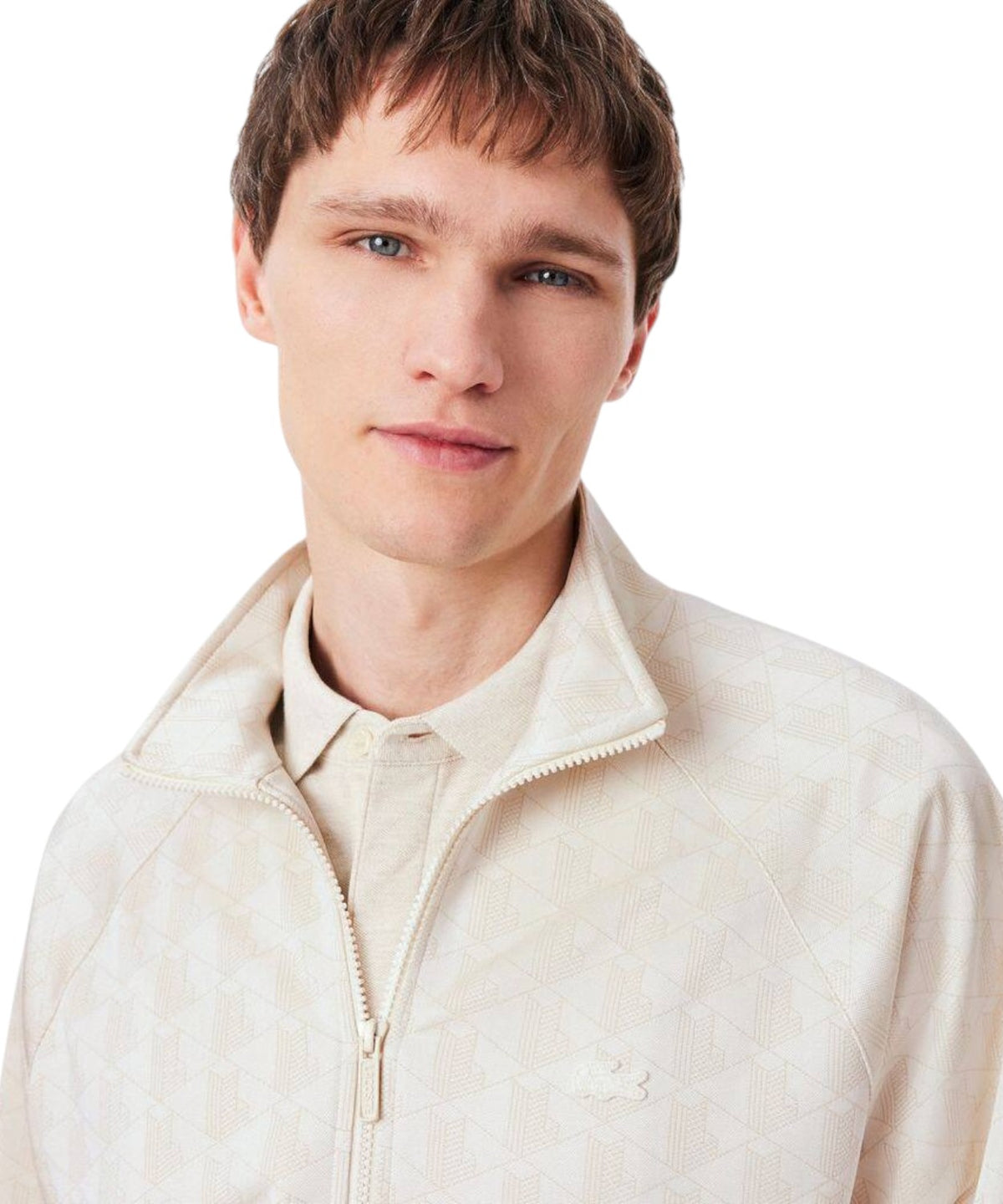 Veste Homme Lacoste zippée en jacquard monogrammé