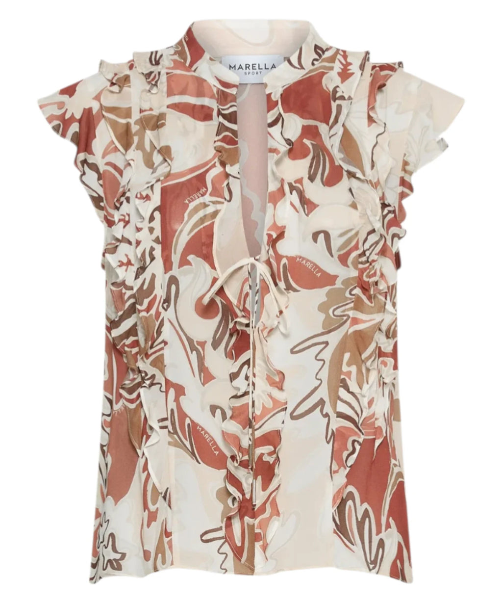 Top Marella UGOLA en georgette avec volants