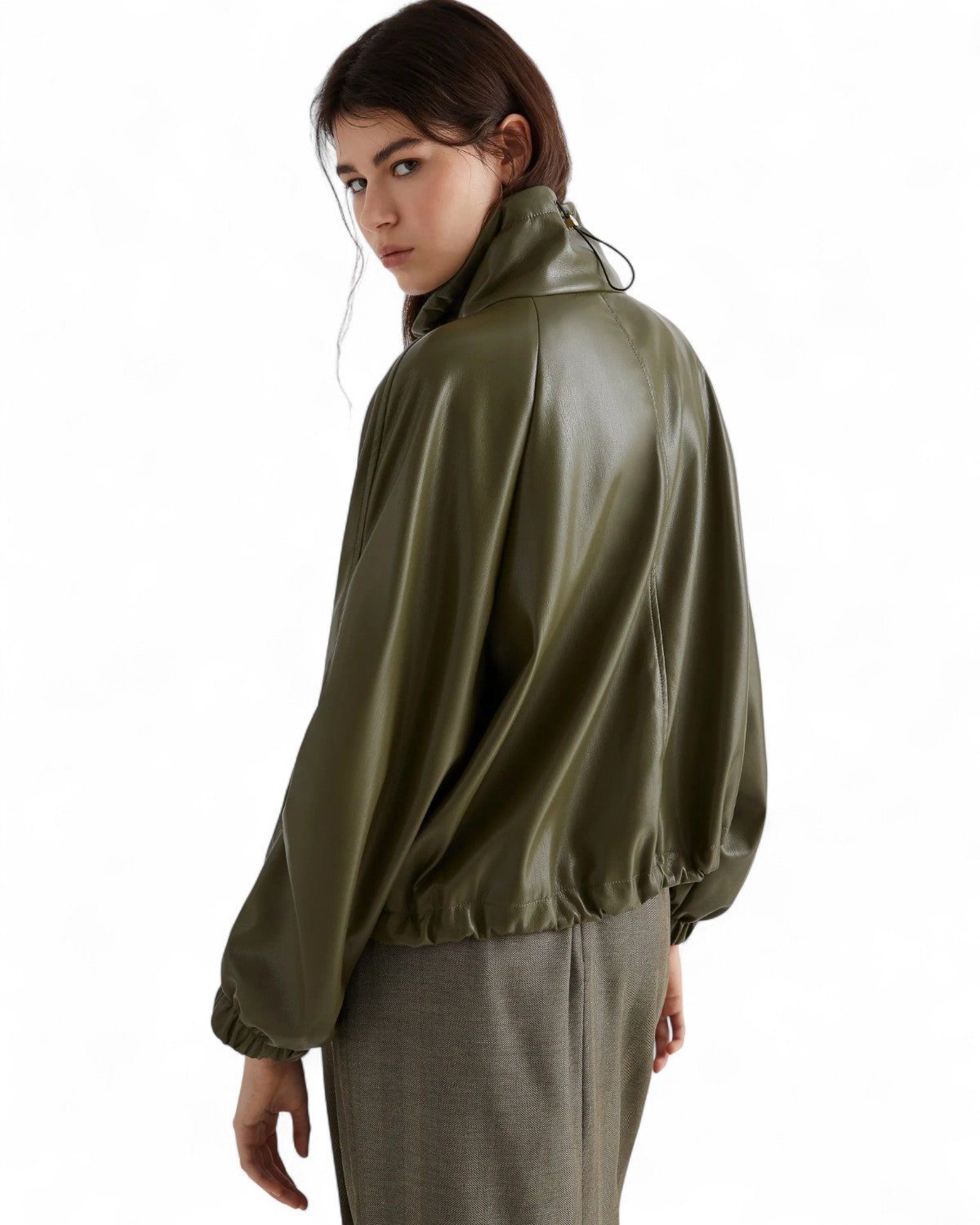 Blouson in jersey spalmato con zip e coulisse-Marella-Giacche-Vittorio Citro Boutique