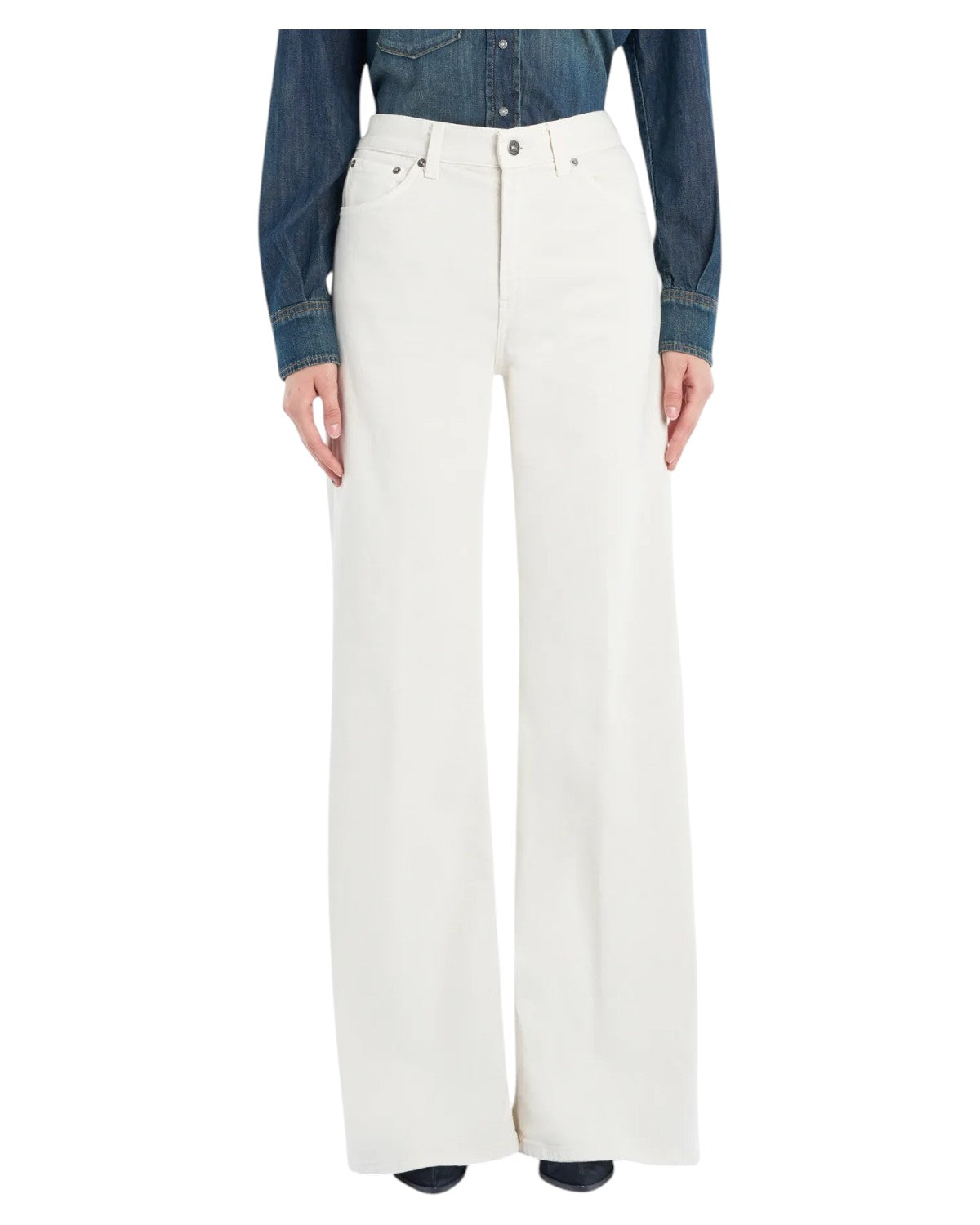 Jeans Amber Wide Leg in Bull Stretch Avorio-Dondup-Jeans-Vittorio Citro Boutique