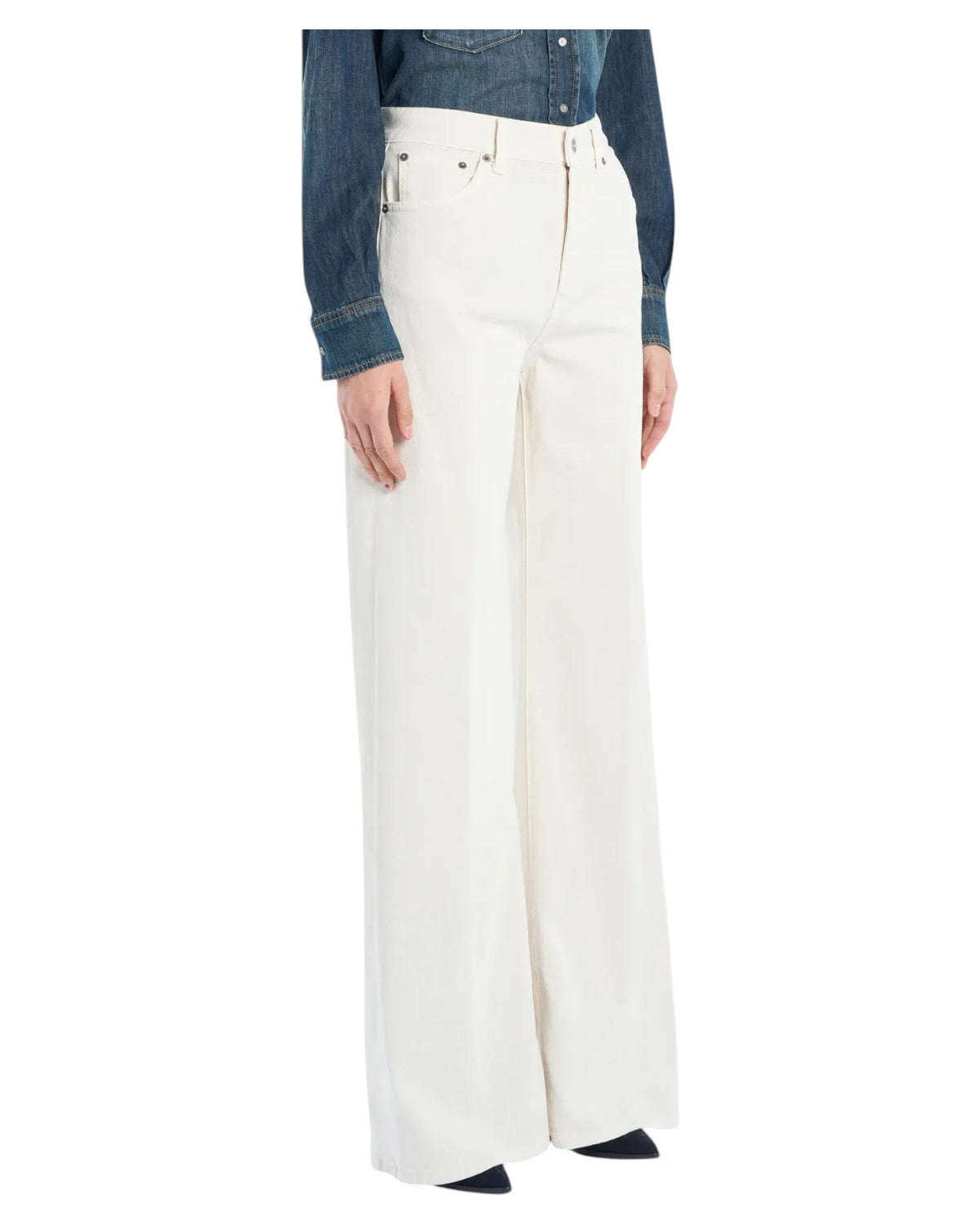 Jeans Amber Wide Leg in Bull Stretch Avorio-Dondup-Jeans-Vittorio Citro Boutique
