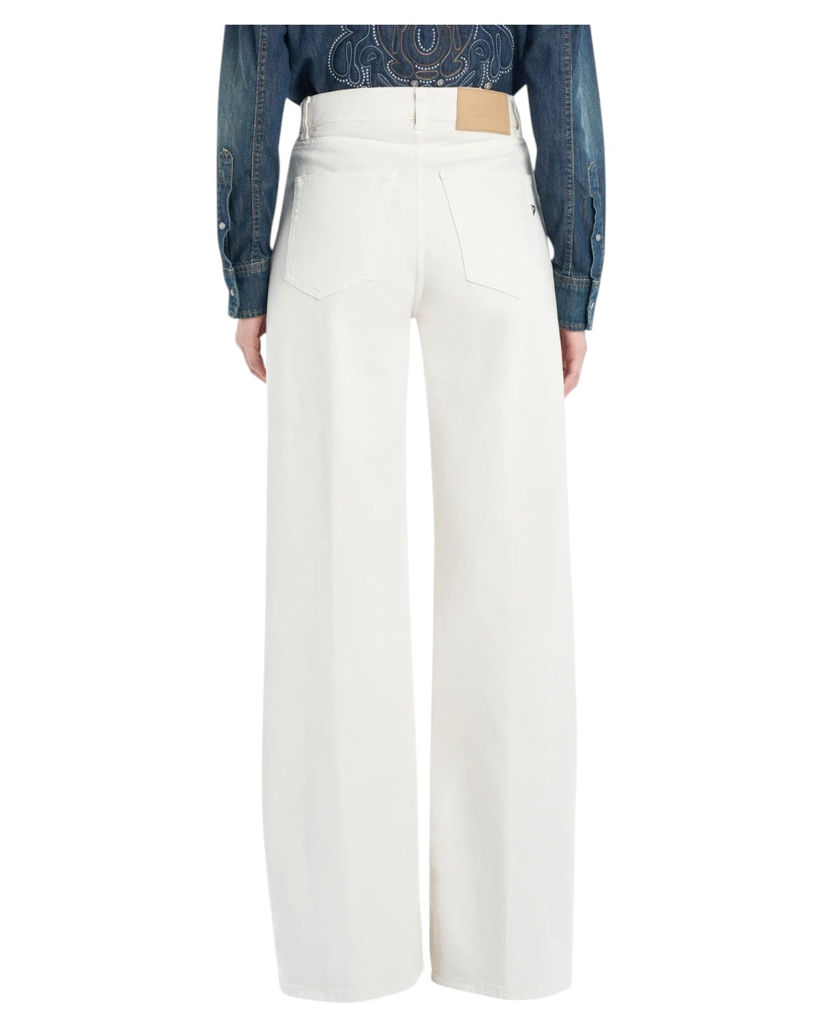 Jeans Amber Wide Leg in Bull Stretch Avorio-Dondup-Jeans-Vittorio Citro Boutique