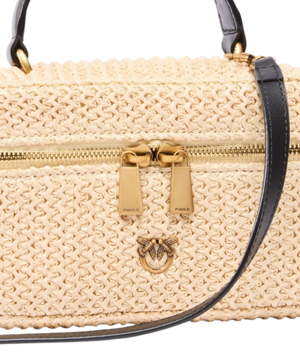 Borsa Vanity Soft Mini in Rafia Intrecciata