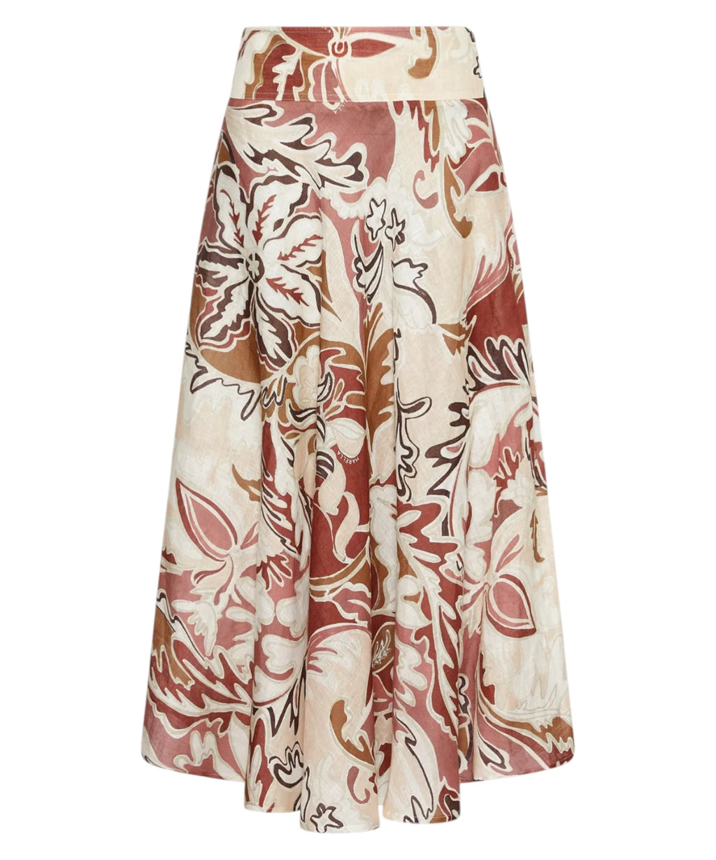 Jupe OSPITE Marella en lin imprimé à volant