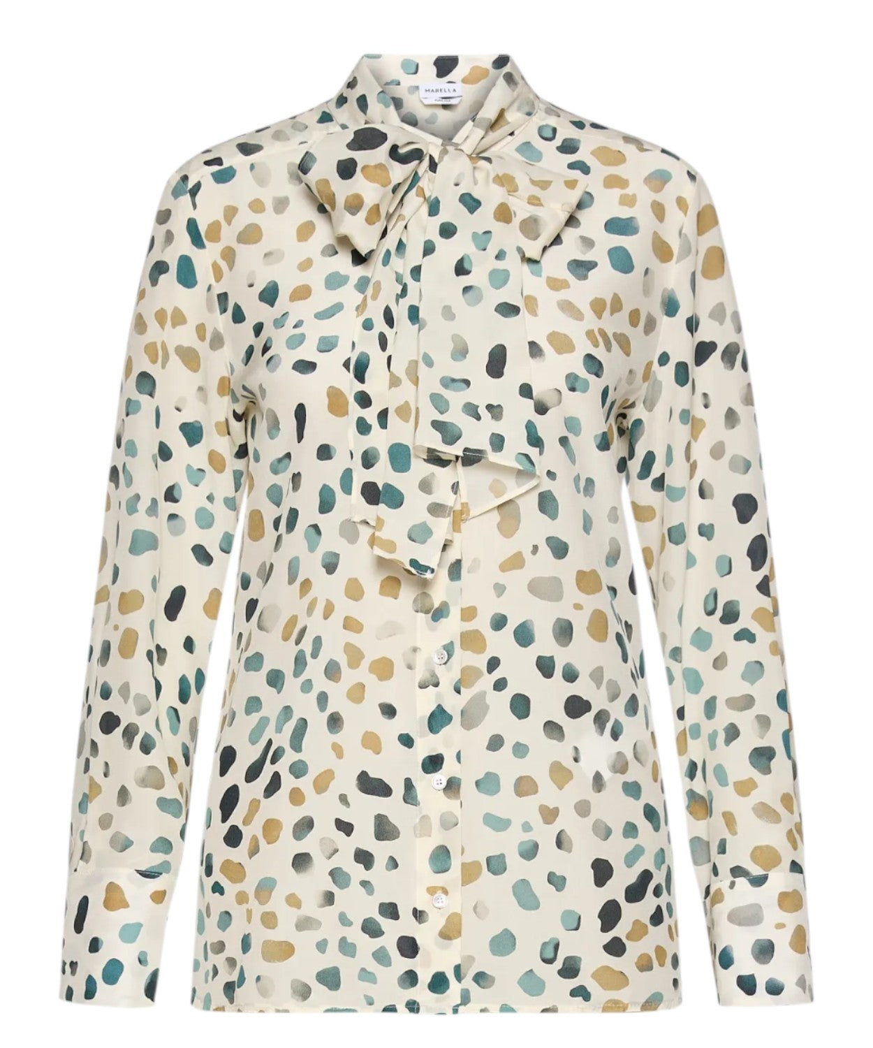Camicia in Pura Seta Animalier con Sciarpina Rimovibile