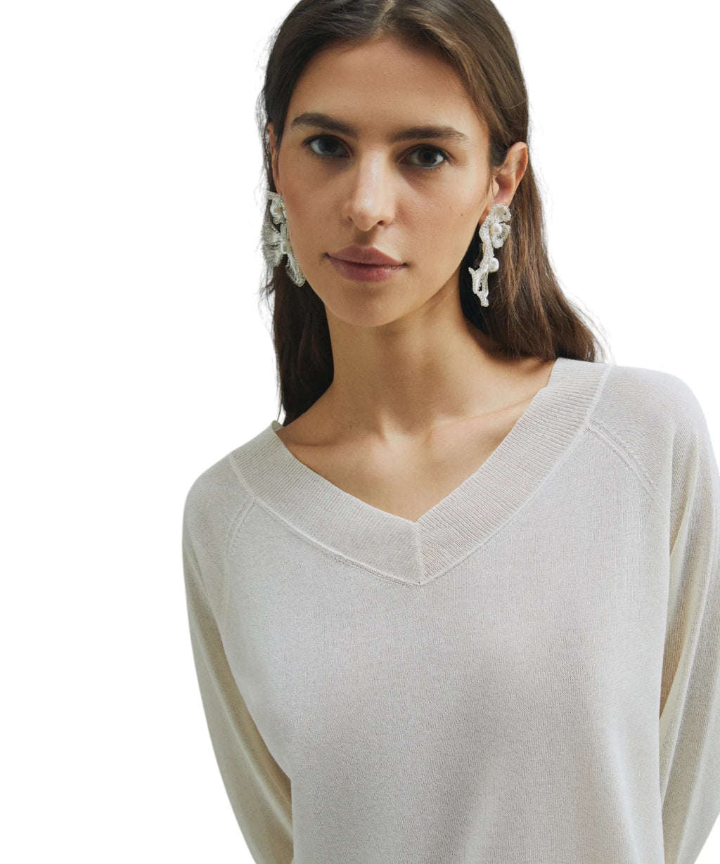 Pull Marella TUBO en mélange de viscose avec col en V