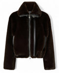 Giacca blouson effetto pelliccia con dettagli biker-Pinko-Pellicce e shearling-Vittorio Citro Boutique