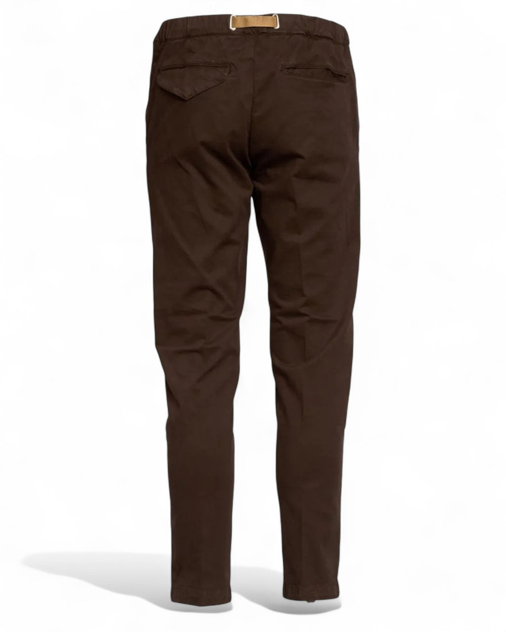 Pantaloni con vita elasticizzata e chiusura con fibbia-WHITE SAND-Pantaloni-Vittorio Citro Boutique