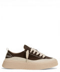 RHUN Sneakers Treble Brown Canvas con Suola Voluminosa