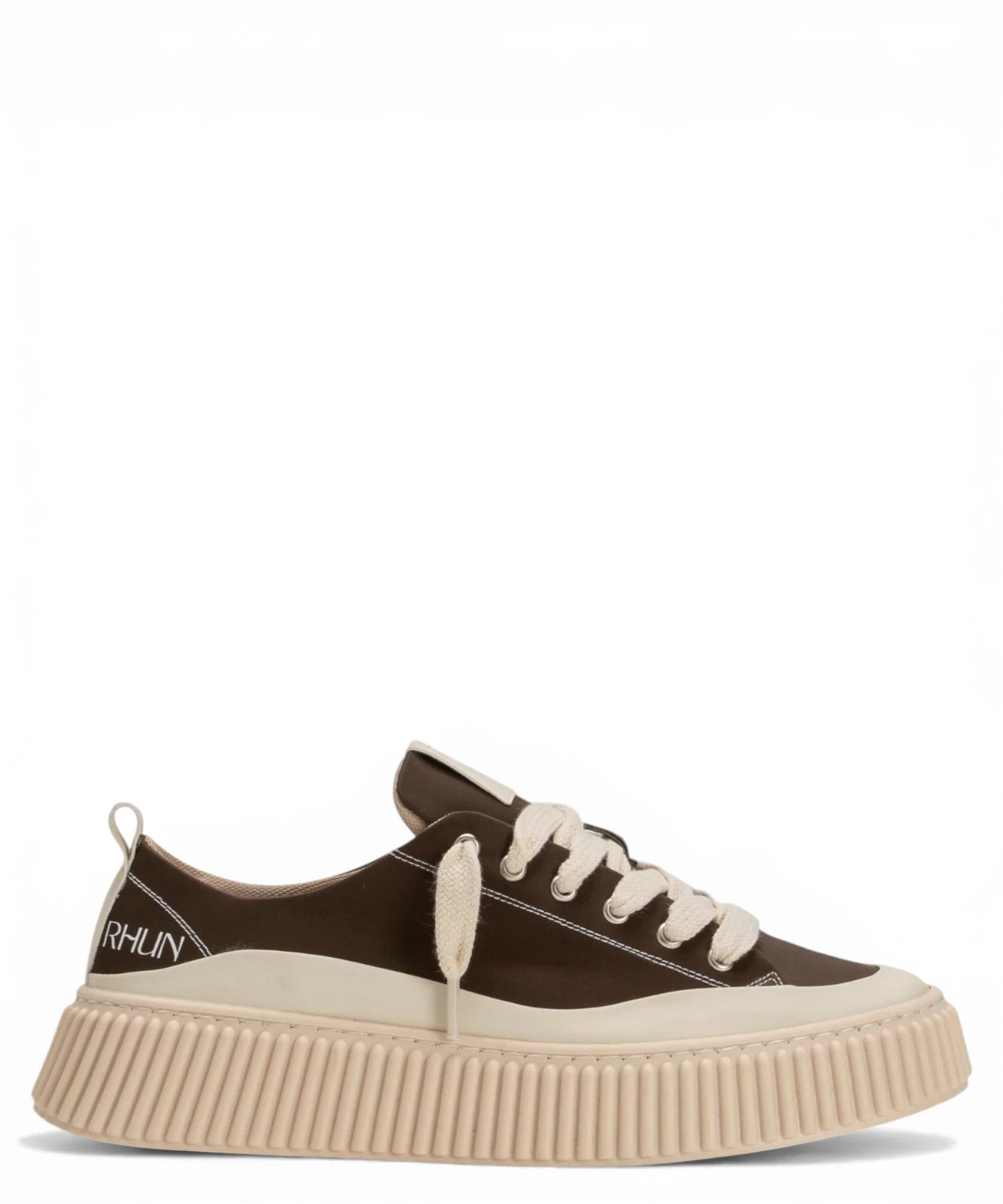 RHUN Sneakers Treble Brown Canvas con Suola Voluminosa