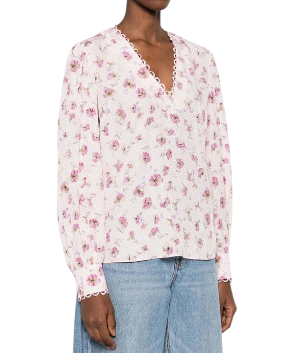 Blusa Donna Twinset in Satin con Fantasia Floreale