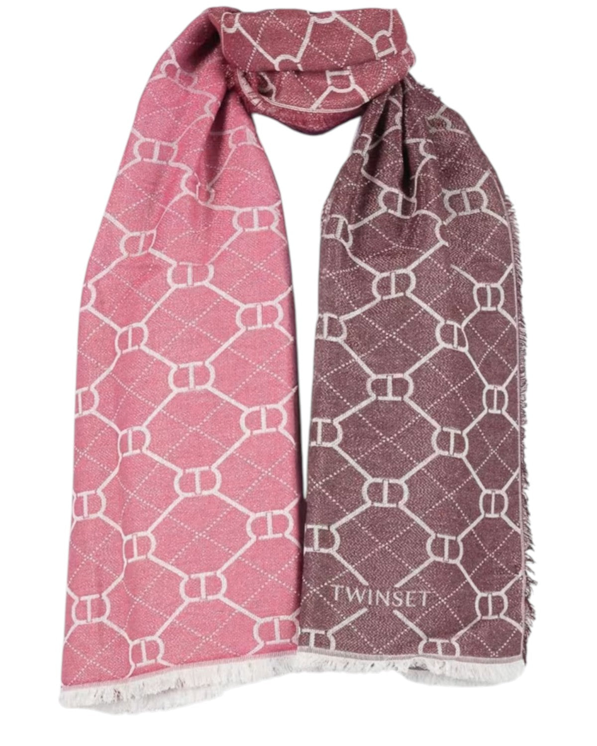 Stola in Viscosa con Logo Jacquard-Twinset-Sciarpe & stole-Vittorio Citro Boutique