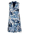 Gilet Reversibile Sugar Jungle in Twill Stampato Celeste Latte Blu 1