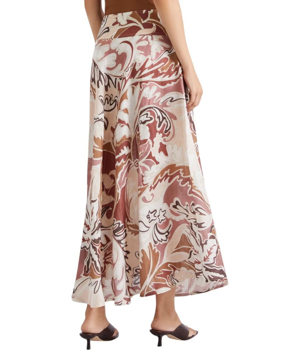 Jupe OSPITE Marella en lin imprimé à volant