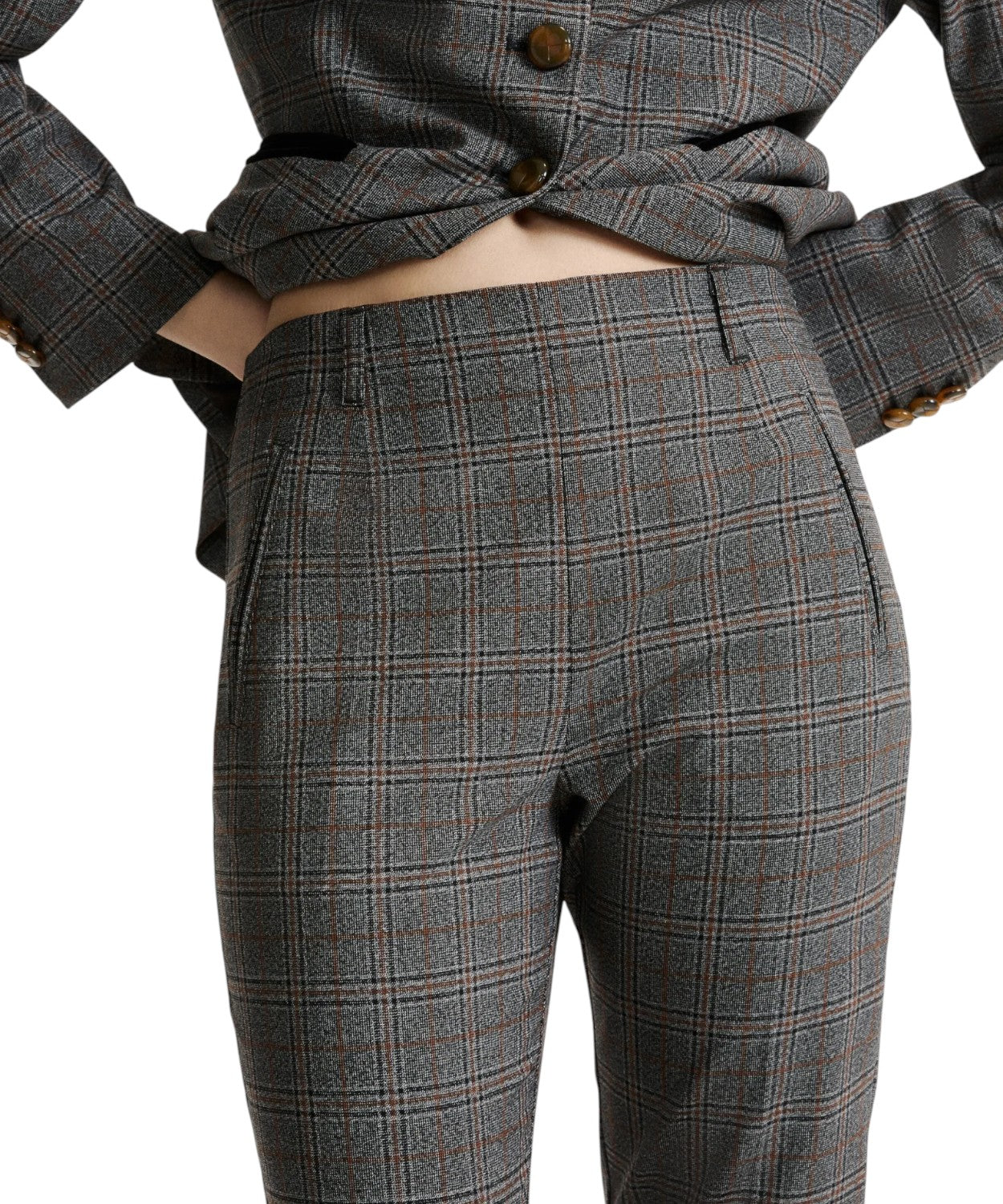 Pantalone Slim Fit Donna in Twill Stretch a Vita Alta
