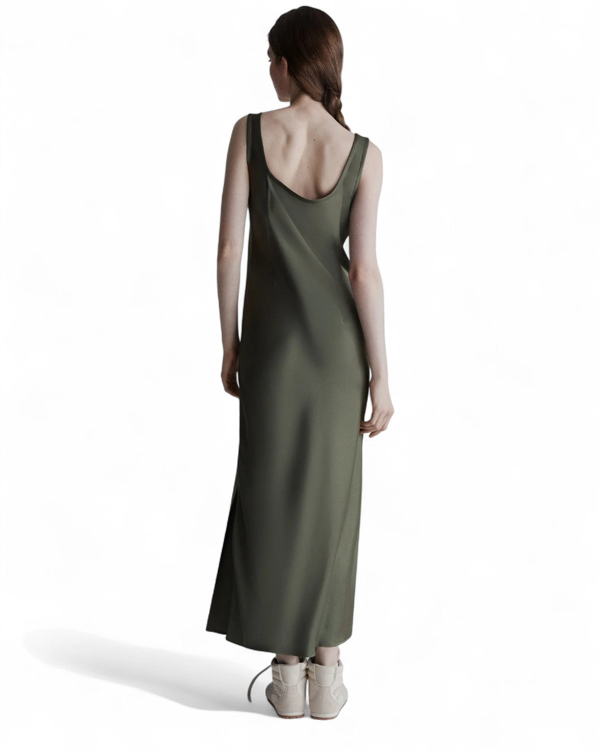 Slip dress in raso con spacco laterale-Marella-Abiti-Vittorio Citro Boutique