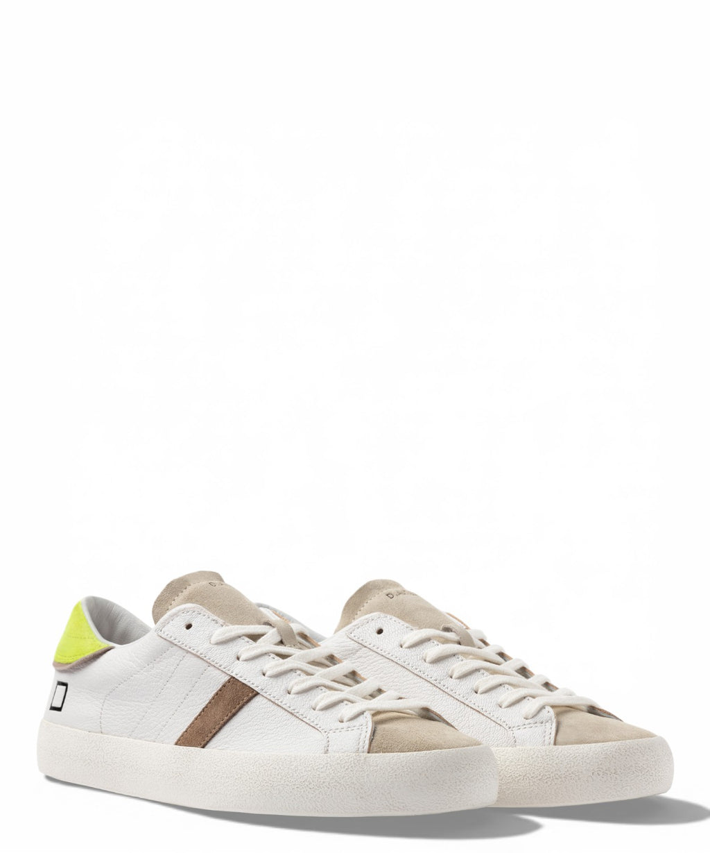 Baskets D.A.T.E. Hill Low Fluo Blanc-Jaune