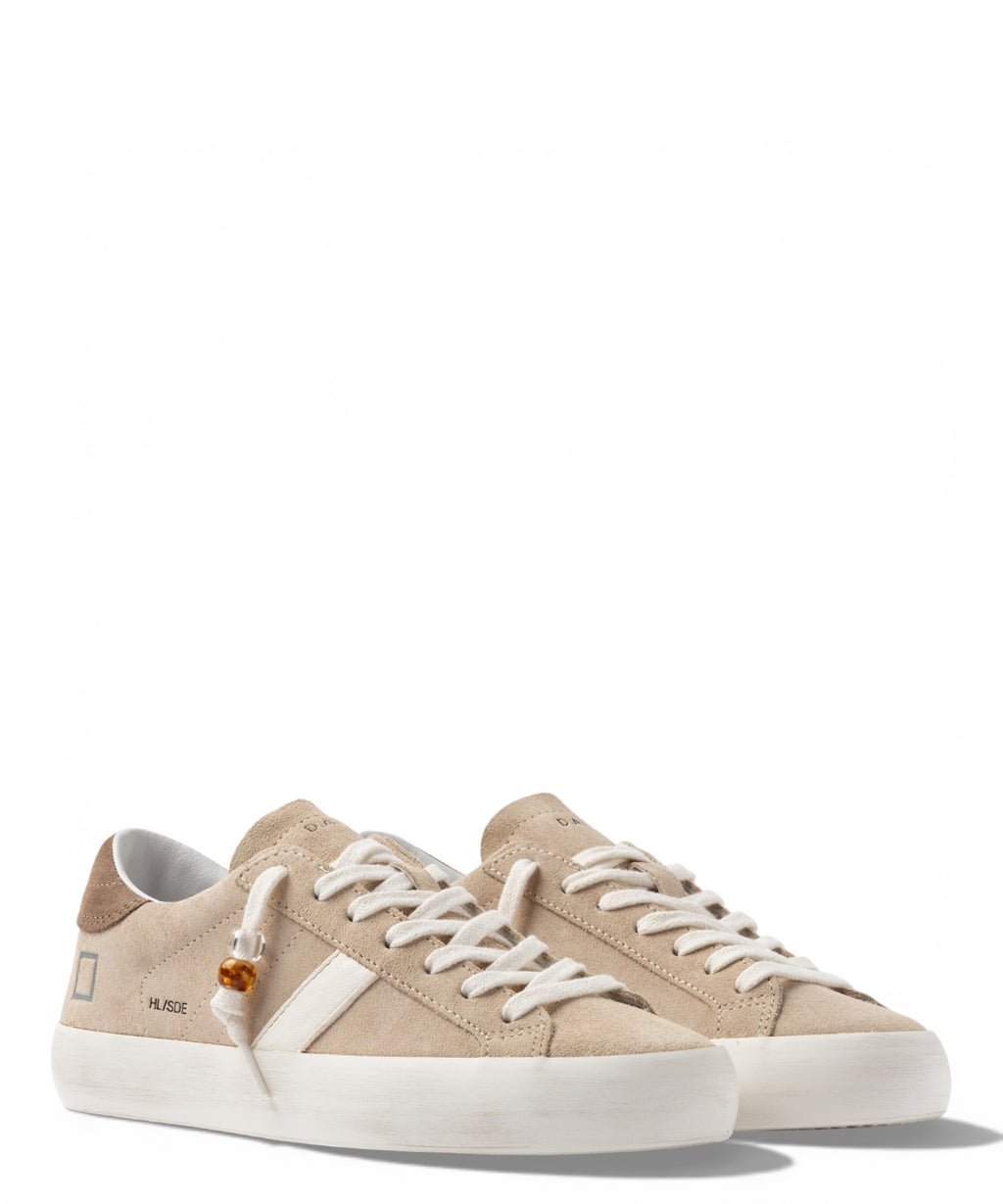 Baskets D.A.T.E. Hill Low en daim beige