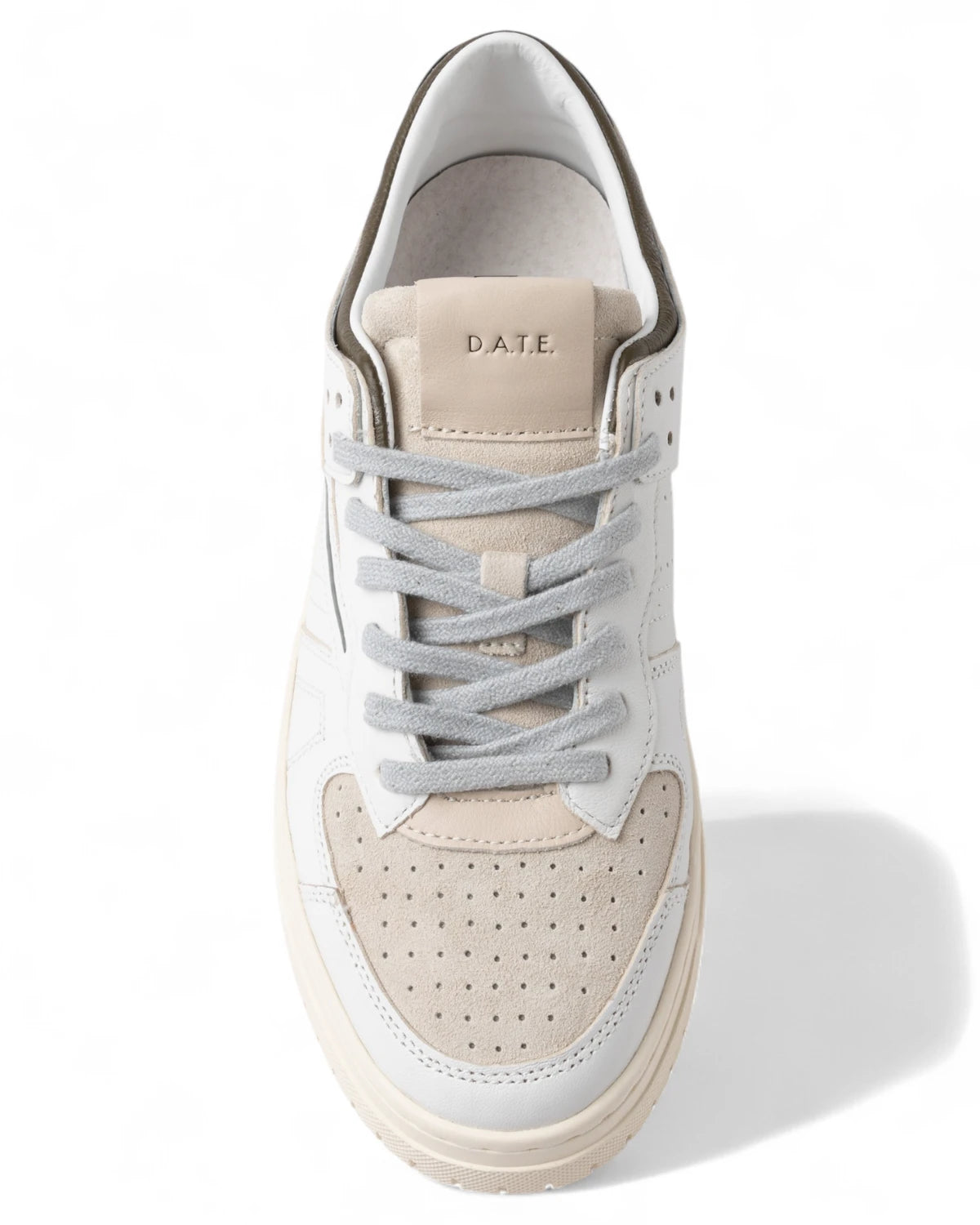 Sneakers Torneo Colored White-Army in Pelle e Suede-D.A.T.E.-Sneakers-Vittorio Citro Boutique