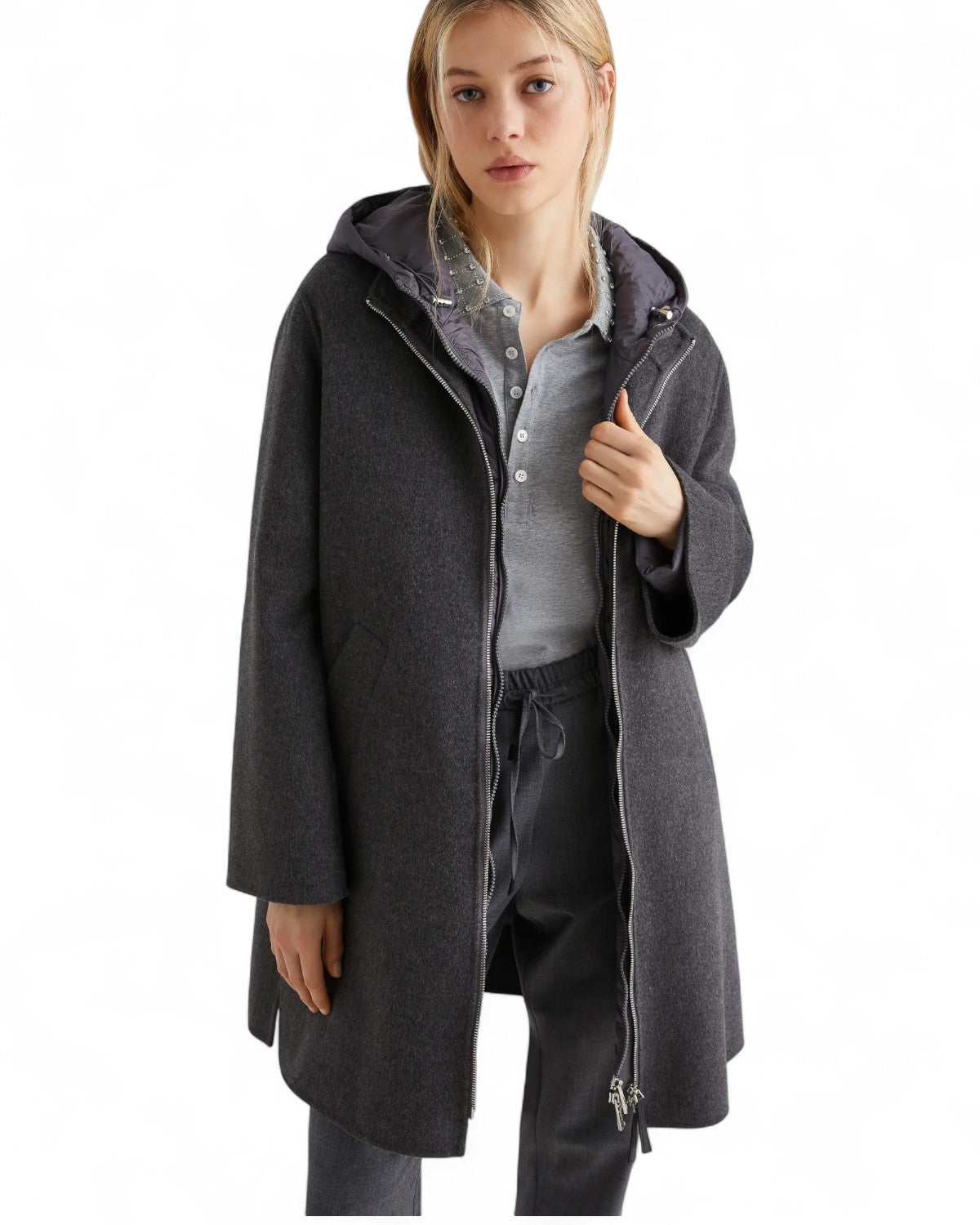 Cappotto con imbottitura staccabile in lana e viscosa-Marella-Cappotti-Vittorio Citro Boutique