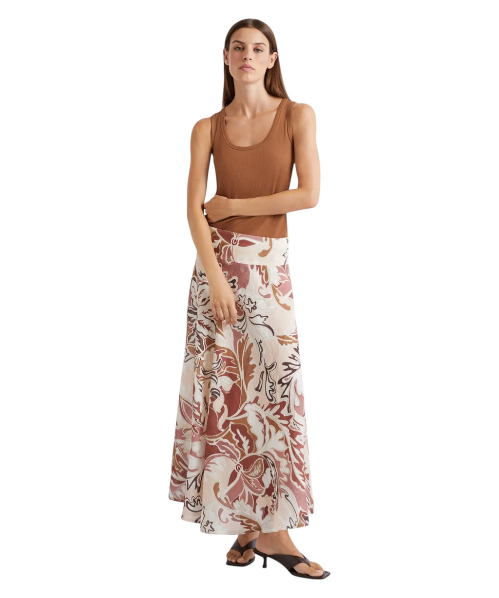 Jupe OSPITE Marella en lin imprimé à volant