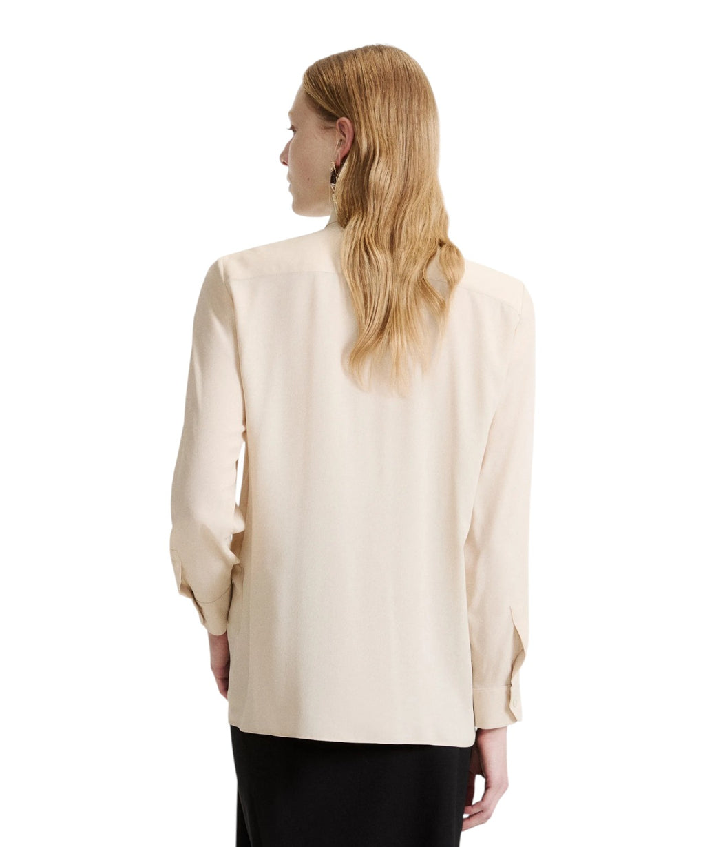 Camicia Donna in Crêpe de Chine con Fiore