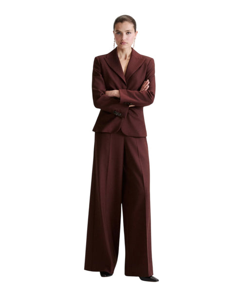 Pantalone Donna Wide Leg in Misto Lana Stretch