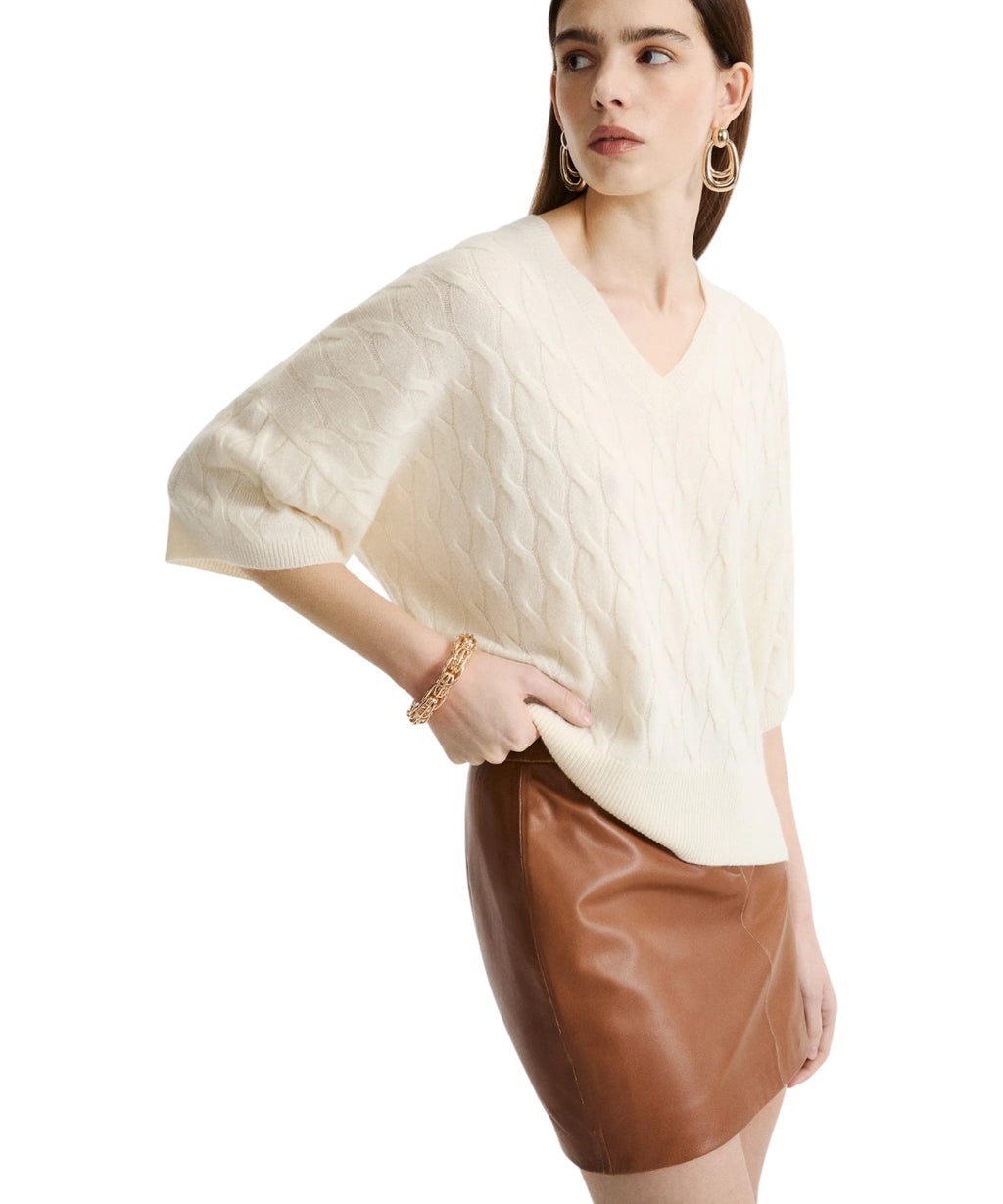 Maglia Oversize in Cashmere con Trecce