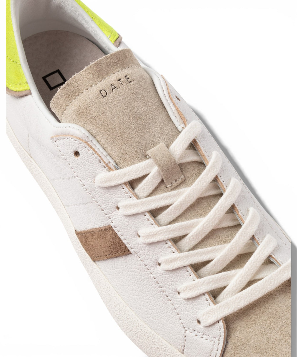 Baskets D.A.T.E. Hill Low Fluo Blanc-Jaune