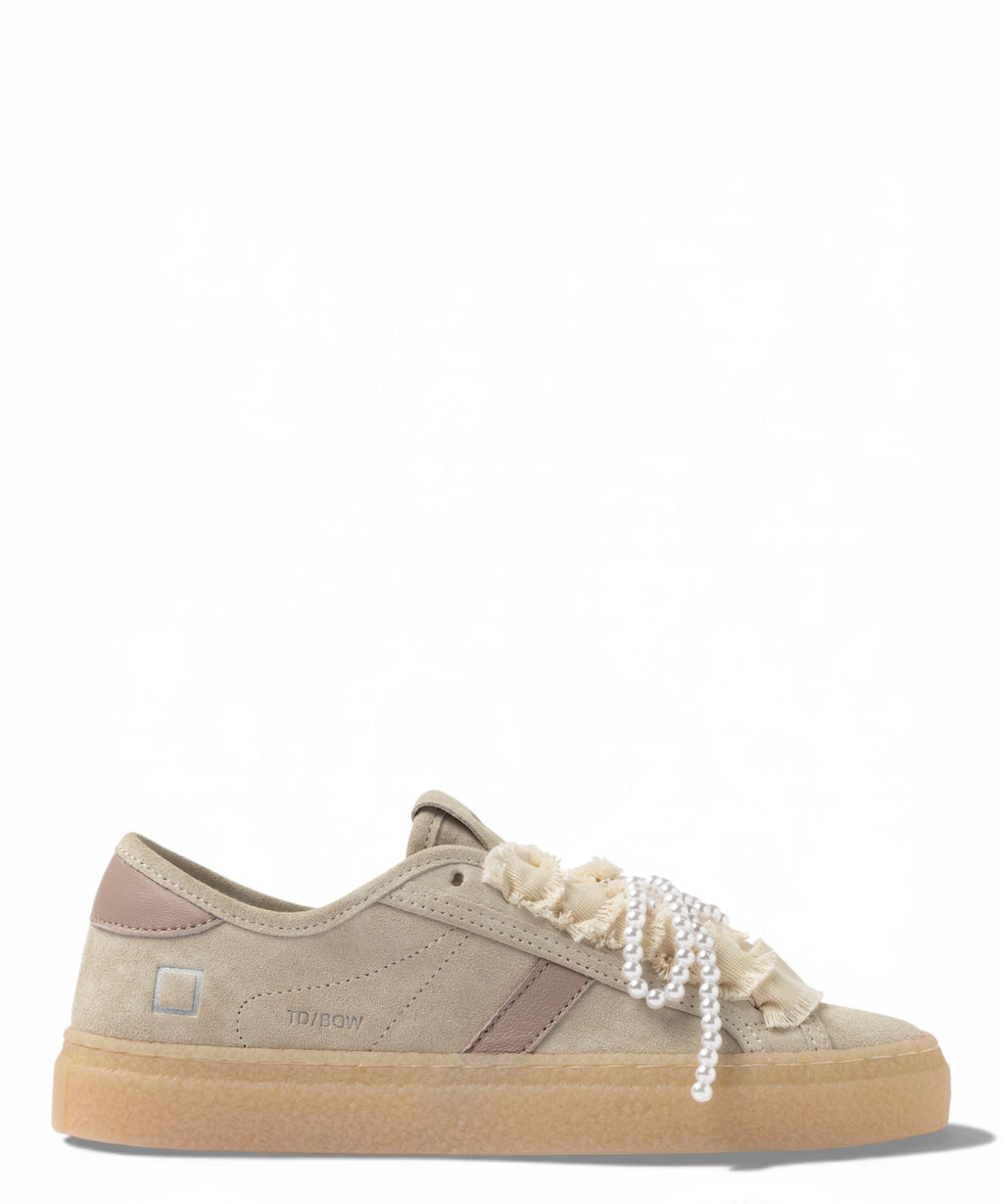 D.A.T.E. Baskets Tender Bow Beige avec Maxi Lacets