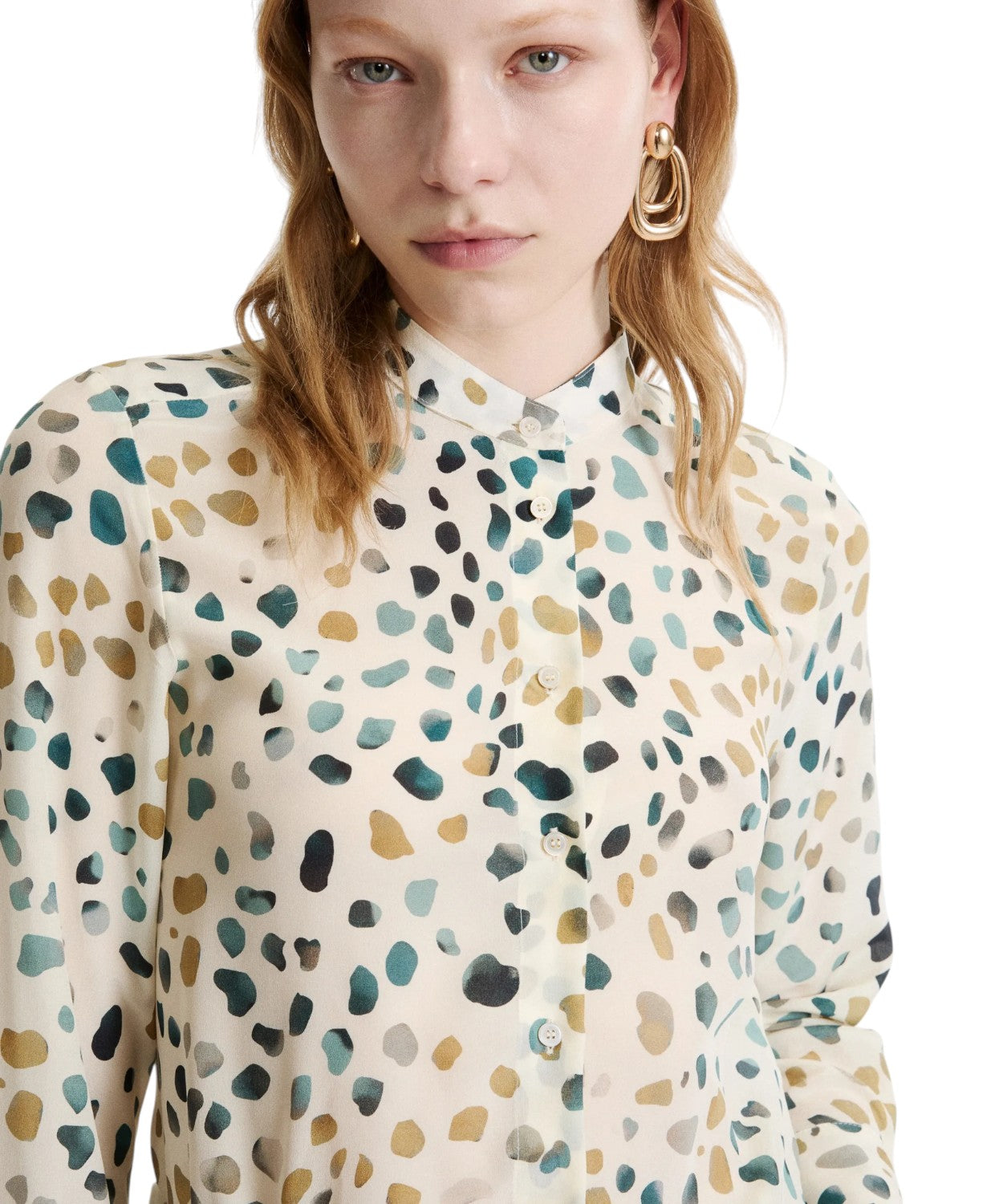 Camicia in Pura Seta Animalier con Sciarpina Rimovibile