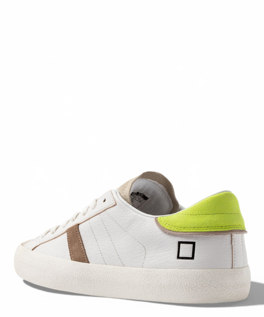 Baskets D.A.T.E. Hill Low Fluo Blanc-Jaune