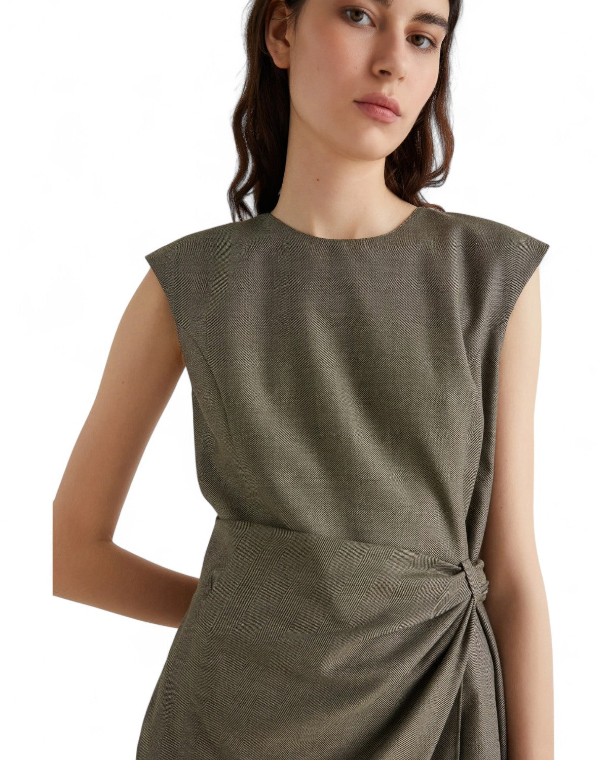 Abito tubino in saglia con fusciacca laterale-Marella-Abiti-Vittorio Citro Boutique