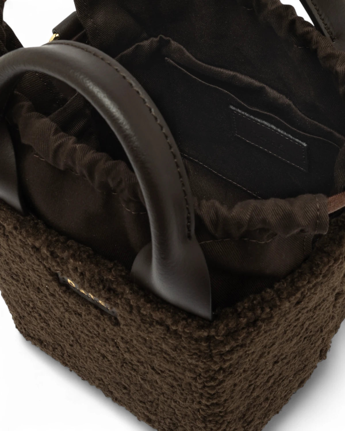 Borsa D.A.T.E. Cubo Bag Teddy Chocolate con Tracolla Removibile-D.A.T.E.-Borse a mano-Vittorio Citro Boutique