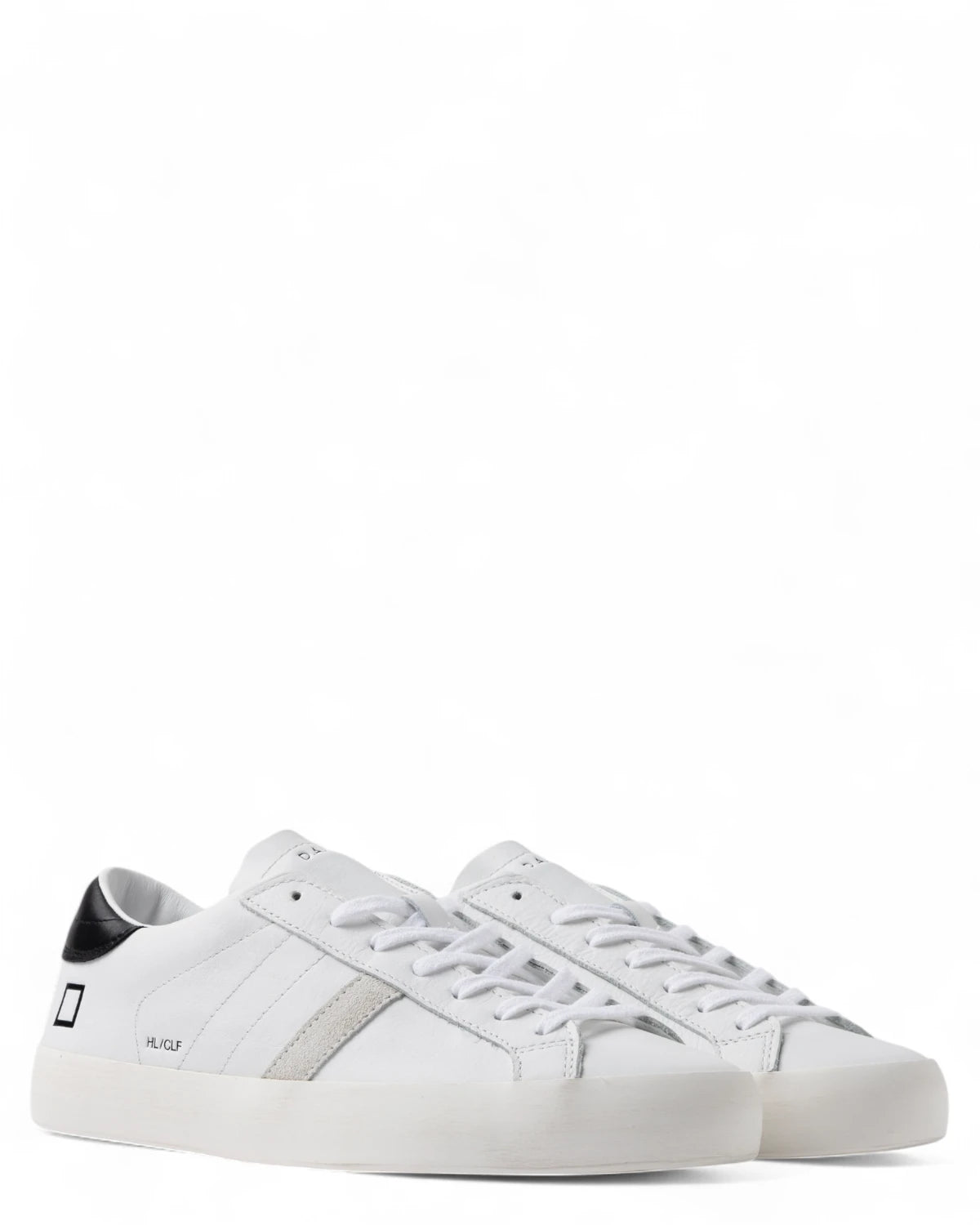 Sneakers Hill Low Calf in Pelle Bianca con Dettagli Neri-D.A.T.E.-Sneakers-Vittorio Citro Boutique