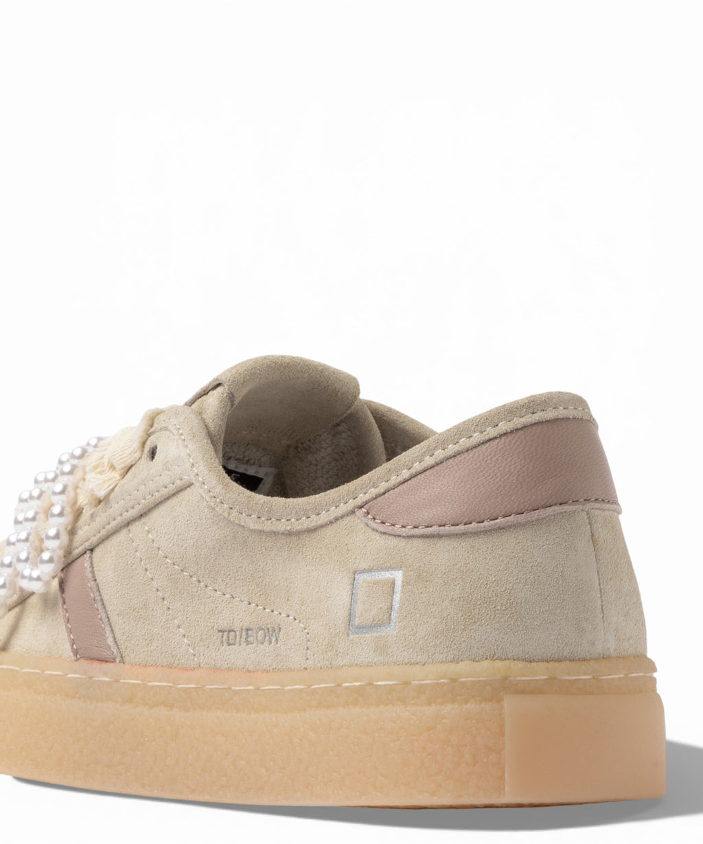 D.A.T.E. Baskets Tender Bow Beige avec Maxi Lacets